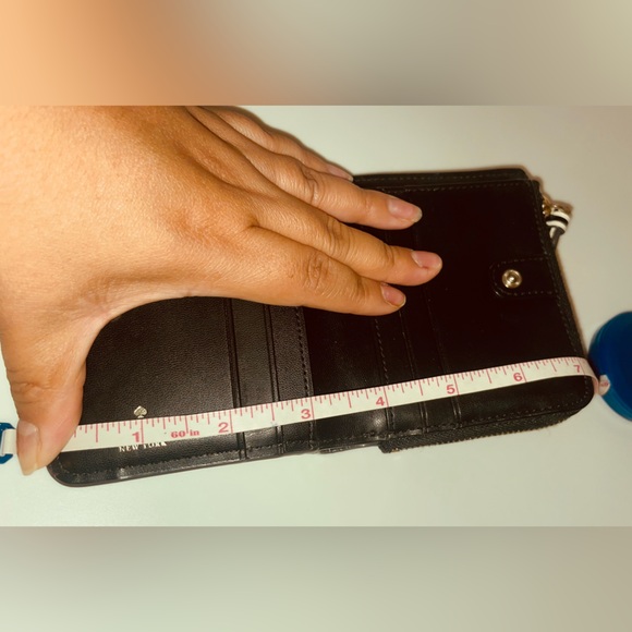 Kate Spade small zip around wallet. Black and white trim. - Picture 6 of 13